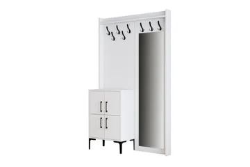 Retzow Hall møbelsett 35x120 cm med speil - Hvit - Møbler - Gangmøbler - Møbelsett til gang & entre