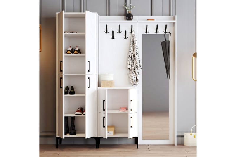 Retzow Hallmöbelset 35x180 cm - Hvit - Møbler - Gangmøbler - Møbelsett til gang & entre