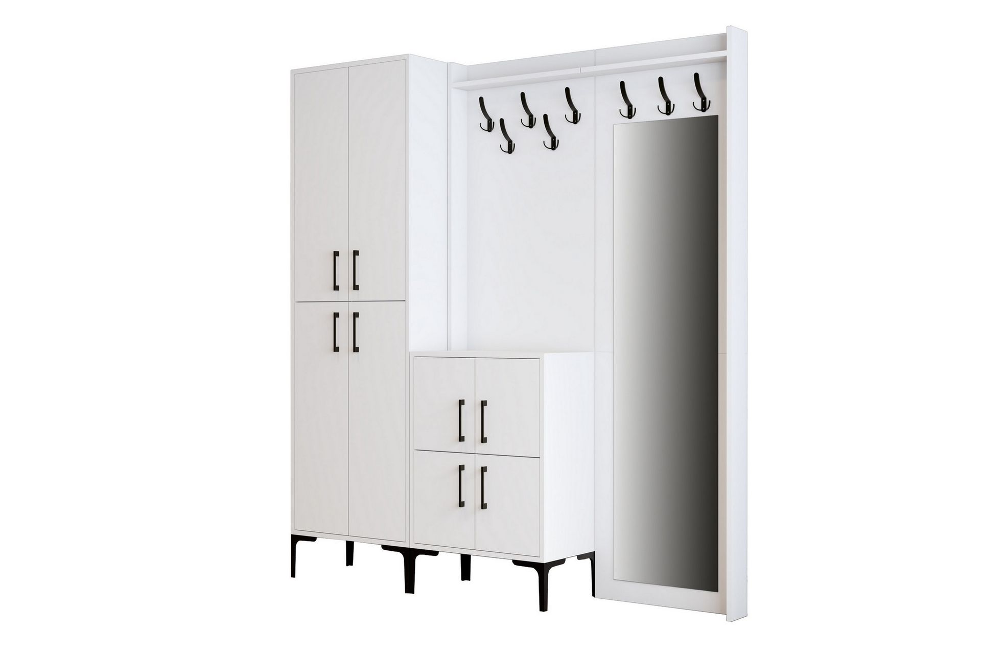 Retzow Hallmöbelset 35x180 cm - Hvit - Møbler - Gangmøbler - Møbelsett til gang & entre