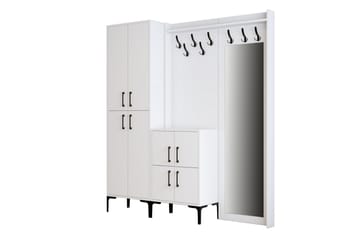 Retzow Hallmöbelset 35x180 cm - Hvit - Møbler - Gangmøbler - Møbelsett til gang & entre
