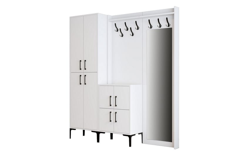 Retzow Hallmöbelset 35x180 cm - Hvit - Møbler - Gangmøbler - Møbelsett til gang & entre