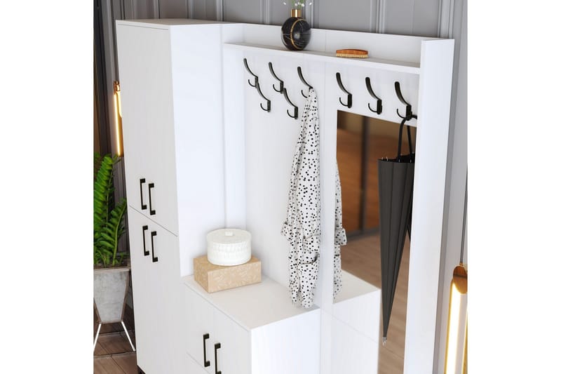Retzow Hallmöbelset 35x180 cm - Hvit - Møbler - Gangmøbler - Møbelsett til gang & entre