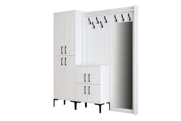 Retzow Hallmöbelset 35x180 cm - Hvit - Møbler - Gangmøbler - Møbelsett til gang & entre
