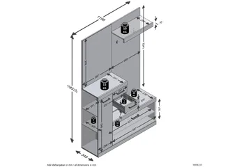 Samekia Garderobe 120 cm - Hvit/Grå - Møbler - Gangmøbler - Møbelsett til gang & entre