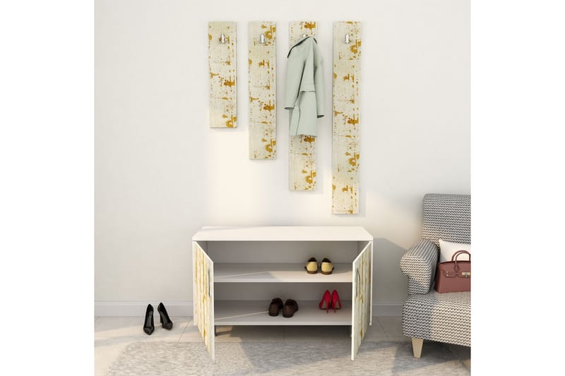 Sarisu Gangmøbelsett 50x100 cm - Lysebrun/Hvit - Møbler - Gangmøbler - Møbelsett til gang & entre