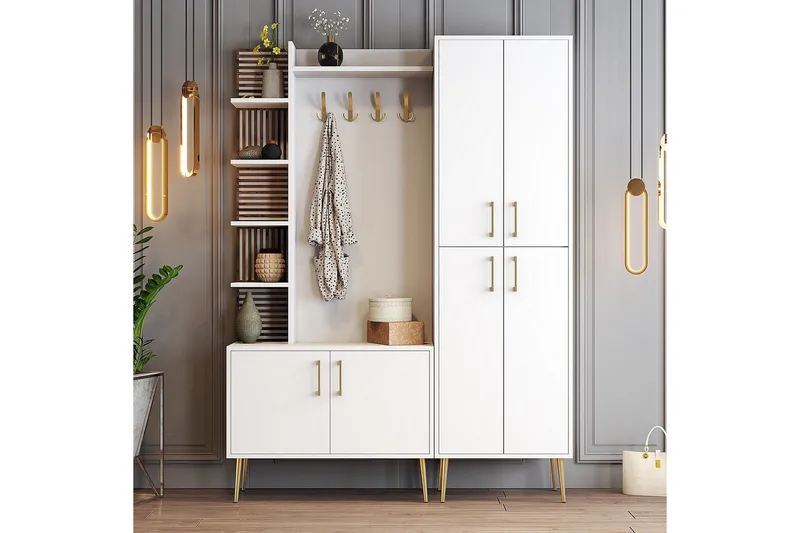 Schmida Gangmøbelsett, Gull/Hvit