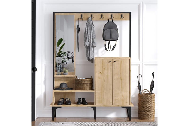 Yogsaes Gangmøbelsett 35x114 cm - Natur/Hvit - Møbler - Gangmøbler - Møbelsett til gang & entre