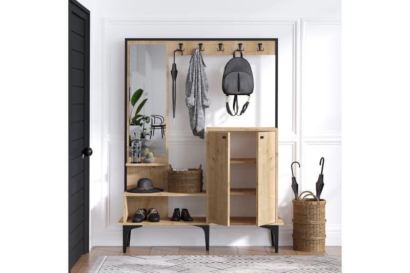 Yogsaes Gangmøbelsett 35x114 cm - Natur/Hvit - Møbler - Gangmøbler - Møbelsett til gang & entre