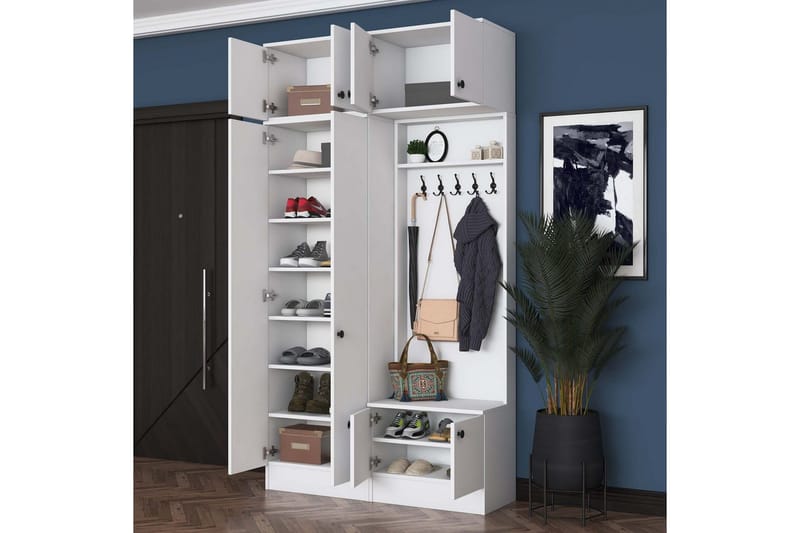 Quorra Entrémøbelsett - Hvit - Møbler - Gangmøbler - Møbelsett til gang & entre