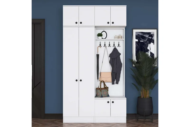 Quorra Entrémøbelsett - Hvit - Møbler - Gangmøbler - Møbelsett til gang & entre