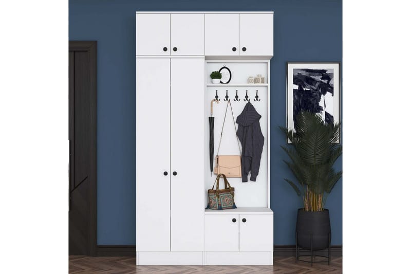 Quorra Entrémøbelsett - Hvit - Møbler - Gangmøbler - Møbelsett til gang & entre