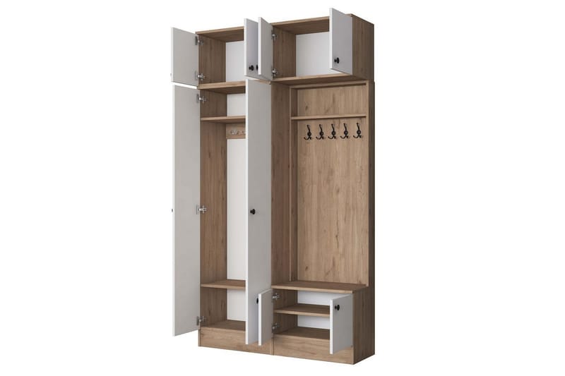 Quorra Entrémøbelsett - Valnøtt/Hvit - Møbler - Gangmøbler - Møbelsett til gang & entre