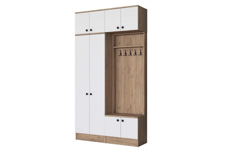 Quorra Entrémøbelsett - Valnøtt/Hvit - Møbler - Gangmøbler - Møbelsett til gang & entre