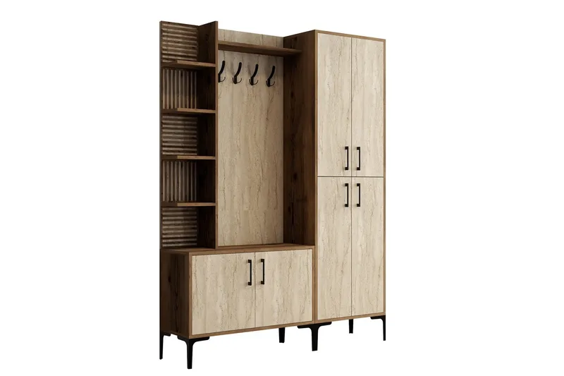 Schmida Gangmøbelsett, Valnøtt/Beige