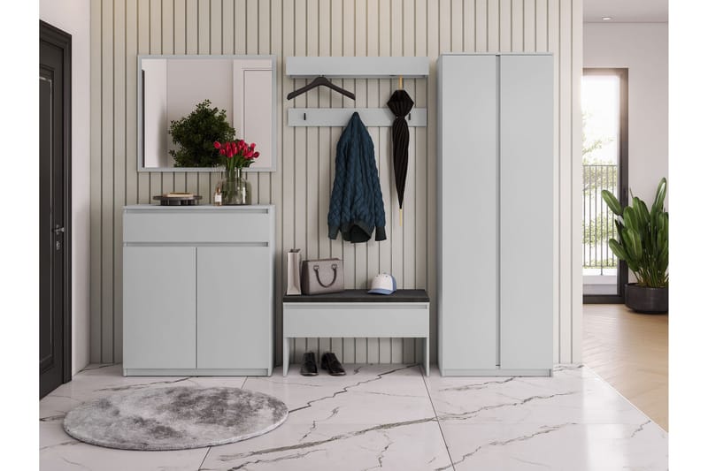 Simply Entremøbelsett - Grå - Møbler - Gangmøbler - Møbelsett til gang & entre