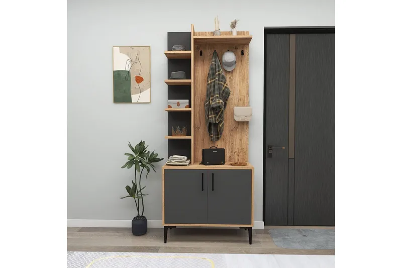 Windholm Entrémøbelsett - Natur/Antrasitt - Møbler - Gangmøbler - Møbelsett til gang & entre