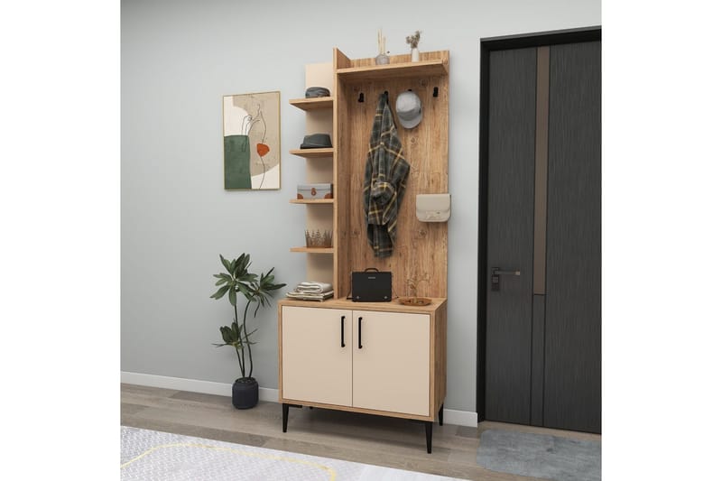 Windholm Hallmøbelsett - Beige/Lysfarget tre - Møbler - Gangmøbler - Møbelsett til gang & entre