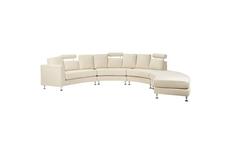 Halvrund soffa Beliani Rotunde Beige/Silver Beige||Silver, undefined