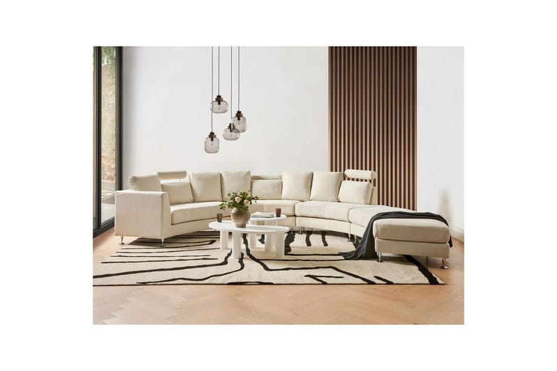 Halvrund soffa Beliani Rotunde Beige/Silver Beige||Silver - Møbler - Sofaer