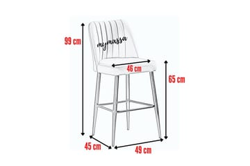 Huddy Bargruppe 49 cm - Lillac/Sort - Møbler - Stoler & lenestoler - Barstoler