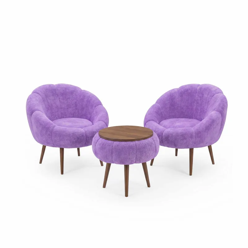Ørelappstol- og salongbordsett (3 deler) Atelier Del Sofa Lida Wellsoft (75 x 100 x 42 cm) Syrin, undefined
