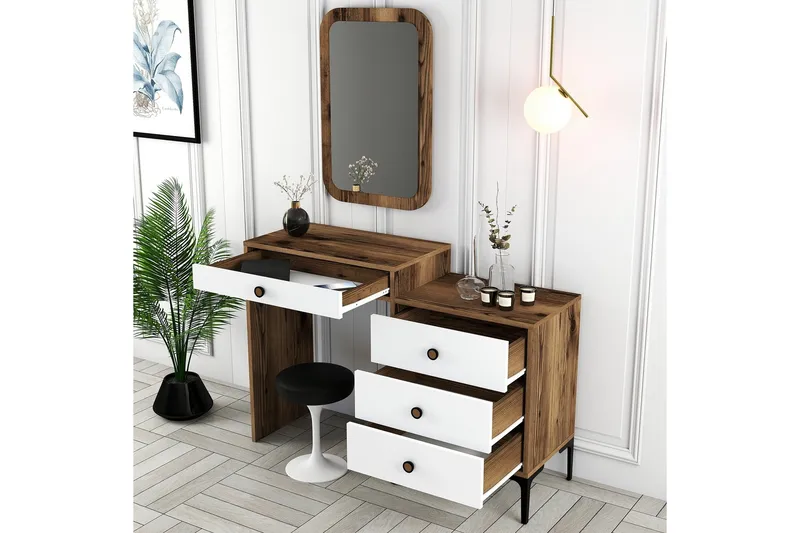 Ameias Møbelsett for Soverom Brun/Hvit - Hanah Home - Møbler - Møbelsett - Møbelsett til soverom