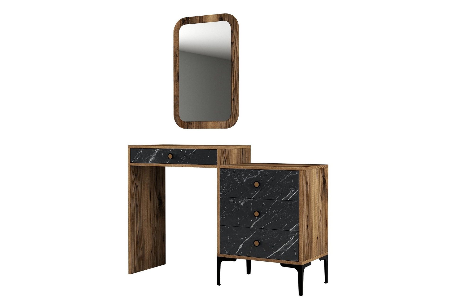 Ameias Møbelsett for Soverom Brun/Svart - Hanah Home
