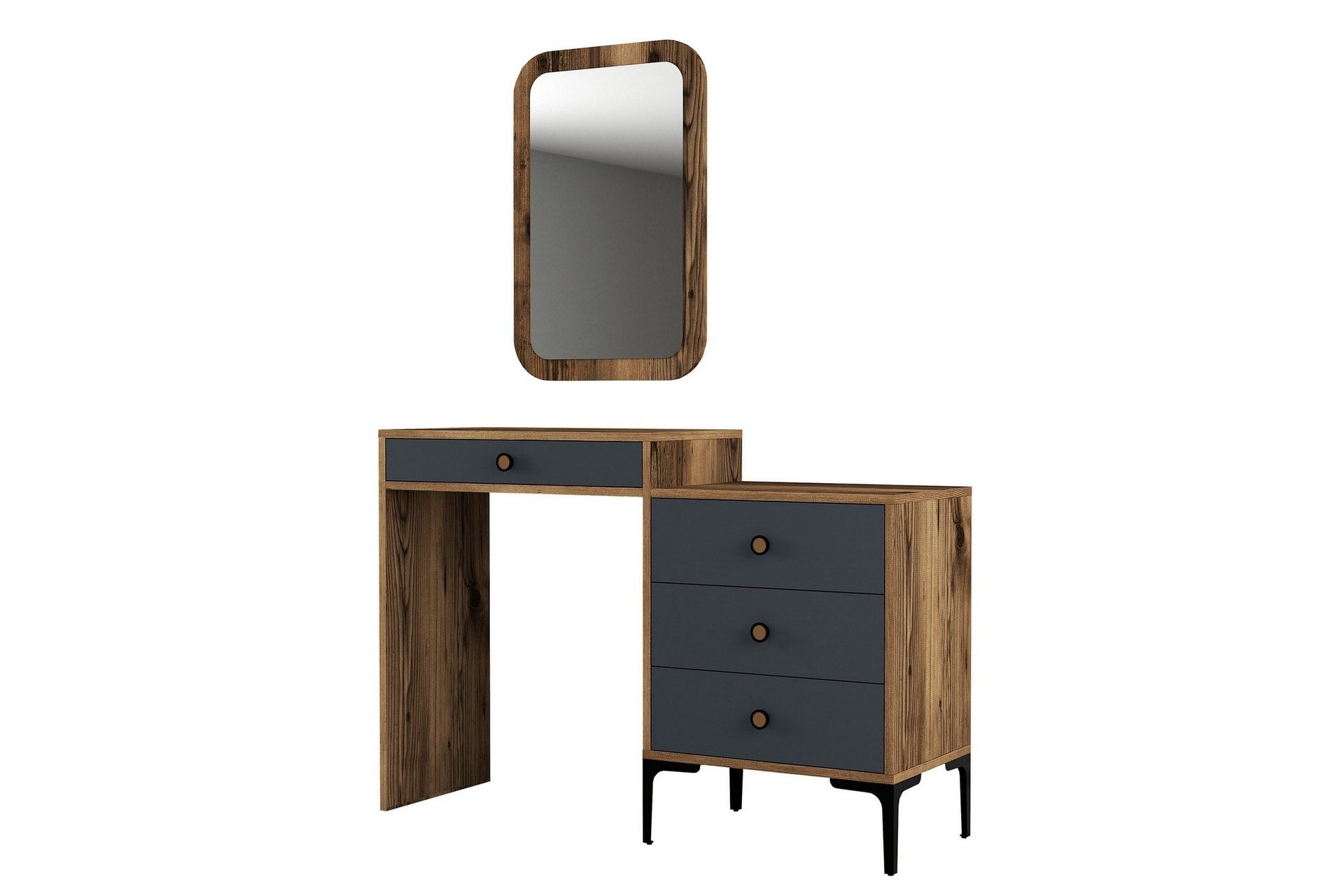 Ameias Møbelsett for Soverom Brun/Antrasitt - Hanah Home