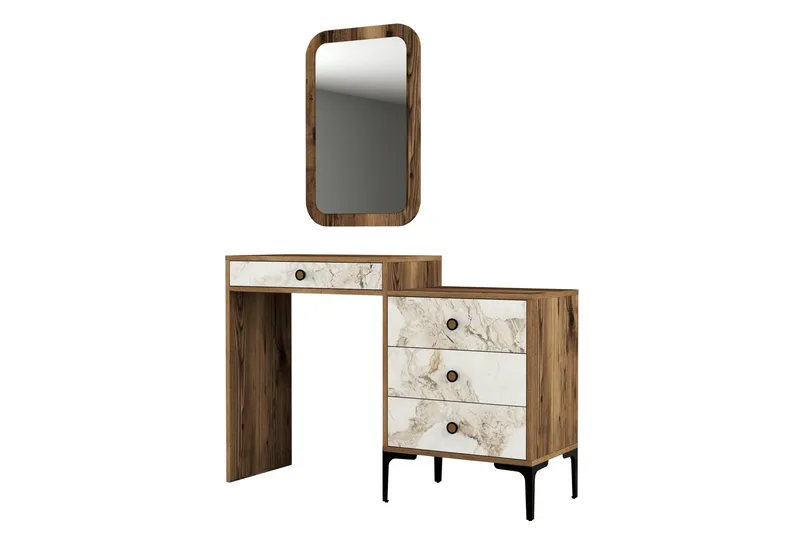 Ameias Møbelsett for Soverom Brun/Hvit, Hanah Home