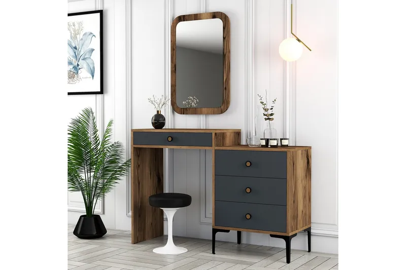 Ameias Møbelsett for Soverom Brun/Antrasitt - Hanah Home - Møbler - Møbelsett - Møbelsett til soverom