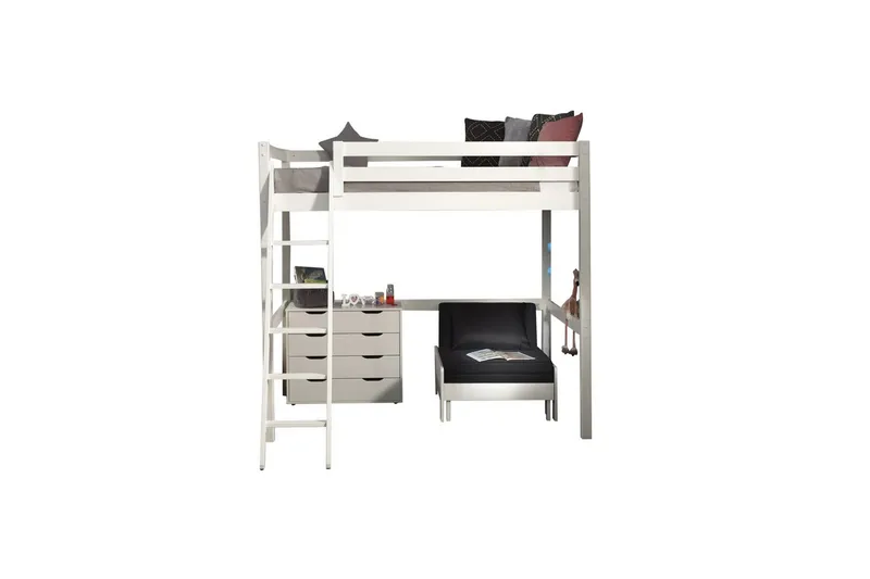 4 dørs kommode og sovesofa Pino Mezzanine 140 x 200 cm, 140 x 200 cm