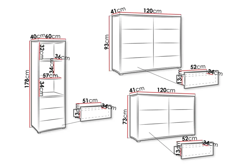 Agawal Møbelsett for Stue - Brun - Møbler - Møbelsett - Møbelsett til stue