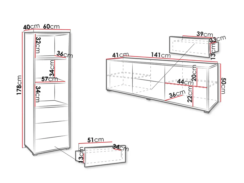 Agawal Møbelsett for stue - Brun - Møbler - Møbelsett - Møbelsett til stue