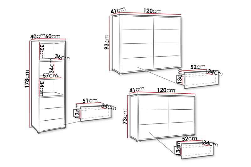 Agawal Møbelsett for Stue - Brun - Møbler - Møbelsett - Møbelsett til stue
