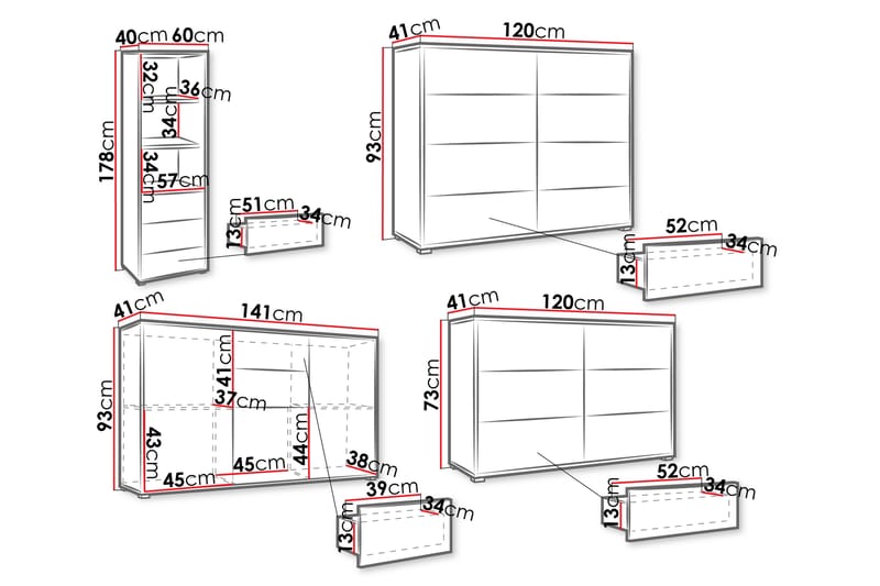 Agawal Møbelsett for Stue - Brun - Møbler - Møbelsett - Møbelsett til stue