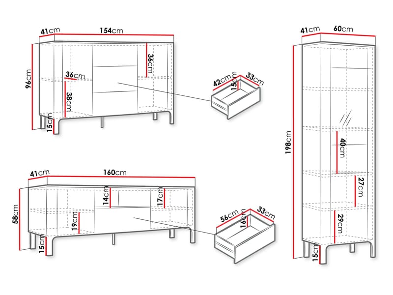 Aggarwal Møbelsett for Stue - Møbler - Møbelsett - Møbelsett til stue