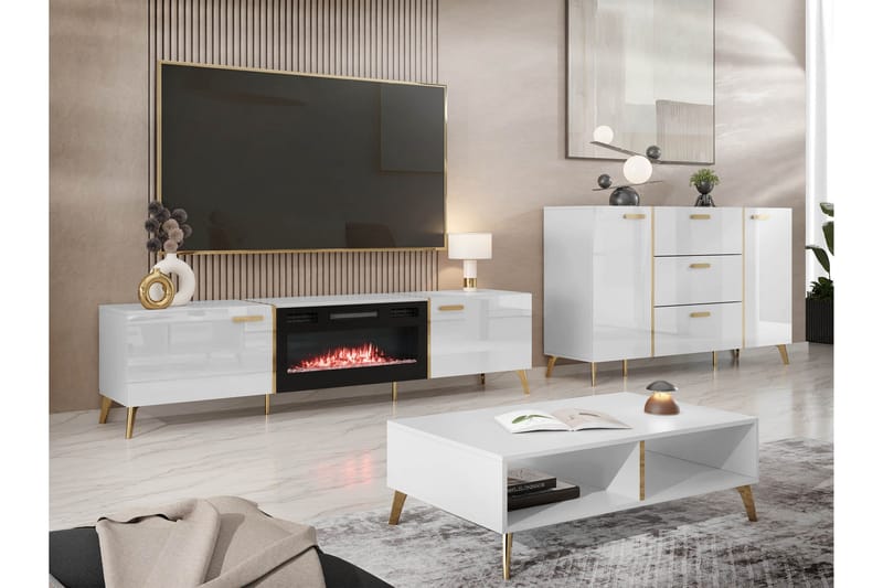 Akihiko Møbelsett Til Stue - Hvit - Møbler - Møbelsett - Møbelsett til stue