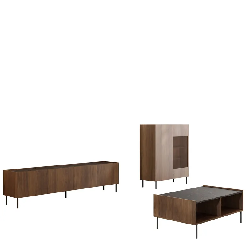 Akihito Møbelsett for stue, Brun