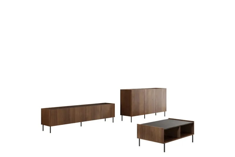 Akihito Møbelsett Til Stue, Brun