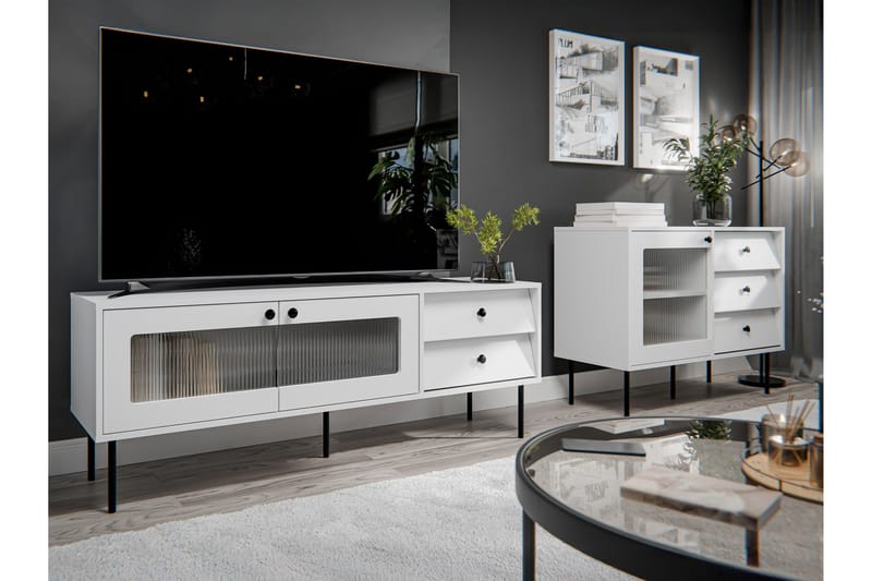 Akilesh Møbelsett Til Stue - Hvit - Møbler - Møbelsett - Møbelsett til stue