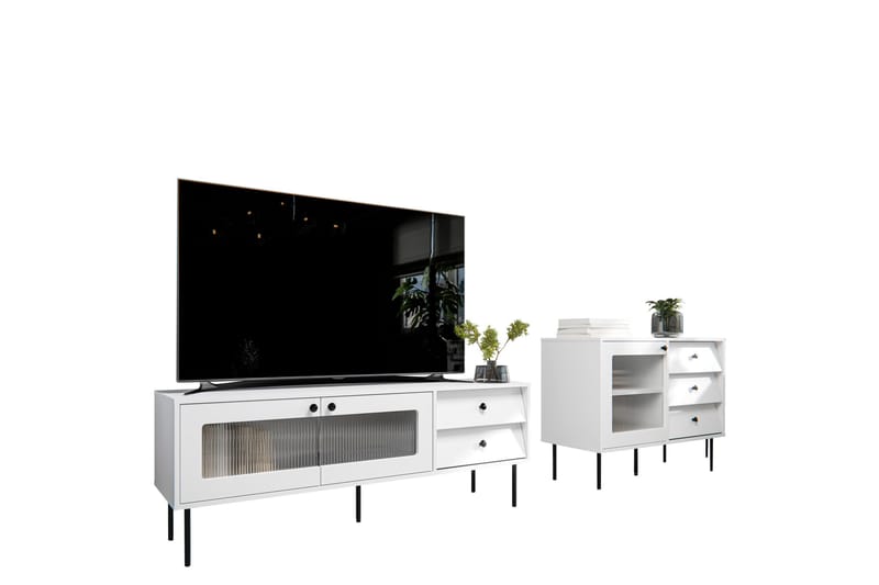 Akilesh Møbelsett Til Stue - Hvit - Møbler - Møbelsett - Møbelsett til stue