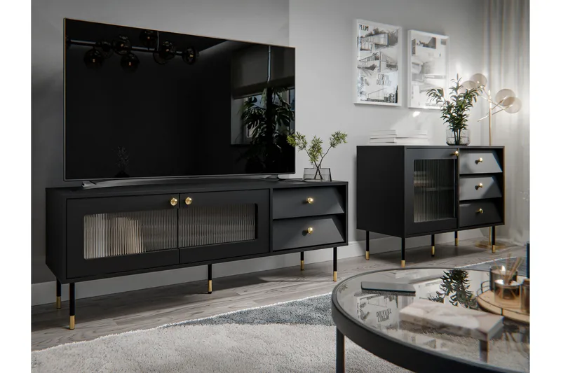 Akilesh Møbelsett Til Stue - Svart - Møbler - Møbelsett - Møbelsett til stue