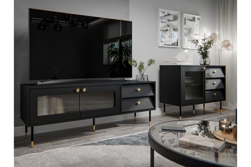 Akilesh Møbelsett Til Stue - Svart - Møbler - Møbelsett - Møbelsett til stue