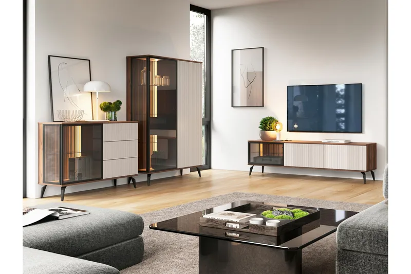 Akinari Møbelsett Til Stue - Natur / Beige - Møbler - Møbelsett - Møbelsett til stue