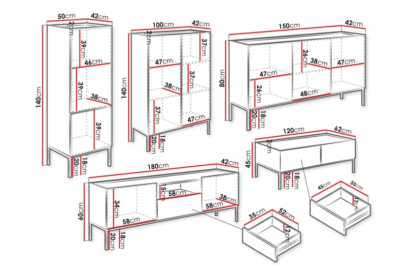 Amelus Møbelsett til Stue - Cashmere - Møbler - Møbelsett - Møbelsett til stue