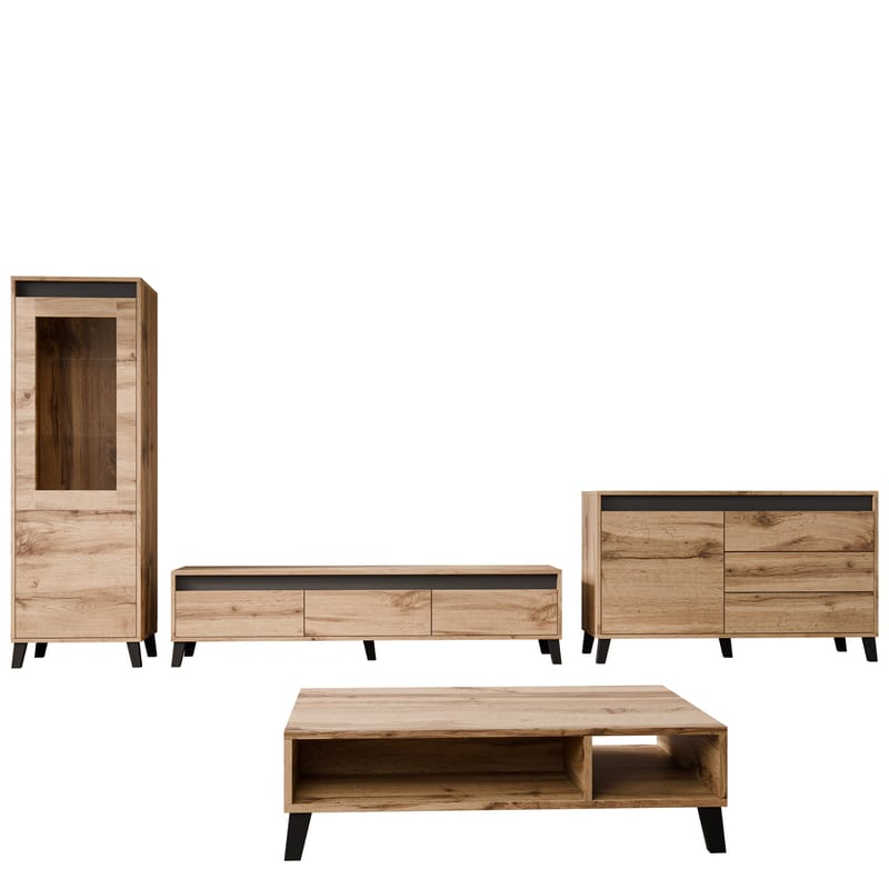 Amshyttan Møbelsett for stue, Brun/Svart