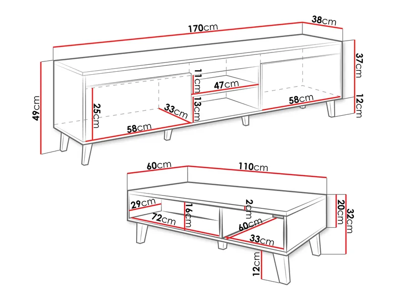 Amshyttan Møbelsett for stue - Brun/Svart - Møbler - Møbelsett - Møbelsett til stue