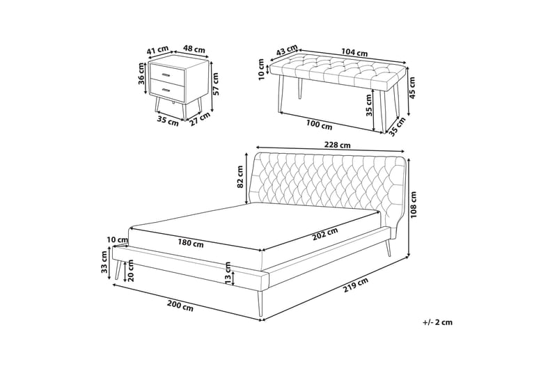 Aranne Møbelsett for Soverom - Grå - Møbler - Møbelsett - Møbelsett til soverom