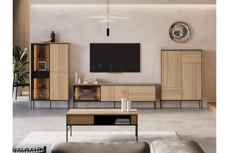 Basici Møbelsett For Stue - Hvit/Sort - Møbler - Møbelsett - Møbelsett til stue