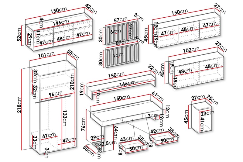 Beste Stuemøbelsett - Brun/Beige - Møbler - Møbelsett - Møbelsett til stue